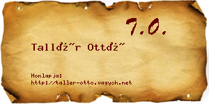 Tallér Ottó névjegykártya